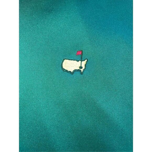 Masters Performance Polo Shirt Mens Medium Green Stripe Augusta National Golf - Picture 2 of 7